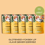 The Good Wild Arı Ekmeği & Polenli Granola | Glutensiz Yulaf Ezmesi | İlave Şekersiz | Yüksek Lif | 5 x 300 Gr - 1,5 kg