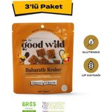 The Good Wild Baharatlı Kraker | Glutensiz Atıştırmalık | Filizlendirilmiş Çiğ Karabuğday Unu | Nohut Unu | 3X55 G - 55 gr