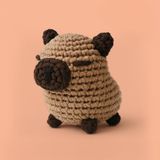 The Gookie Başlangıç Seviyesi Amigurumi Kapibara Örgü Seti, El Yapımı Tığ İşi Oyuncak, Kahverengi, Tam Set Malzemelerle