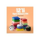 The Gookie Karışık Renkli Zıplayan Hava Ile Kuruyan Doğal Oyun Hamuru Kiti Anahtarlık Magnet - 12 Adet