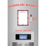 The Grade Activity Yaz Sil Notluk Etnik Desen Shopping Buzdolabı Notluk Manyetik Magnet Mıknatıs Kalem Notluk 21x15cm