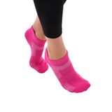 The HUEZ 4'lü Pamuklu Kadın Çorabı,Nefes Alabilen Yumuşak Patik Çorap (2 Pembe-2 Fuşya)