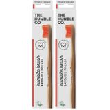 The Humble Co. Brush Yetişkin Bambu Diş Fırçası Soft Kırmızı 1 Paket (2 paketi)