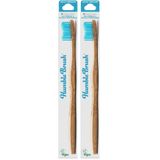 The Humble Co. Brush Yetişkin Bambu Medium Orta Diş Fırçası Mavi 1 Paket (2 paketi)