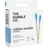 The Humble Co. - Humble Brush Swabs - Blue, Bambu Kulak Çubuğu Mavi, Çevre Dostu Pamuklu Kulak Çubukları, Plastik Içermeyen Ambalaj, Doğal Renkli Pamuktan Kulak Çubukları