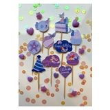 The Istanbul Event 10'lu Minik Lila Kız Çocuk Deniz Kızı Konseptli Cupcake Topper - Doğum Günü Konuşma Balonu Çubukları