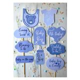 The Istanbul Event Mavi Erkek Bebek 10'lu Cinsiyet Partisi Baby Shower Konuşma Balonu Seti-mommy To Be-baby On The Way