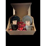 The Istanbul Gift Sevgililer Günü Özel 2'li Kahve Fincanı - Siyah - Gri - 90 ml