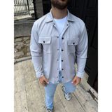 The Kaplan Clothing Oversize Çıtçıtlı Gri Gömlek - 2XL