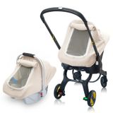 THE KENKYO 3 Katmanlı Muslin Bebek Oto Koltuğu Kılıfı, Mesh Peep Pencereli Bebek Oto Koltuğu Kılıfı, Nefes Alabilir Araba Koltuğu Örtüsü, Gizlilik Güneş Gölgeli Taşıyıcı Kapak, Bebek Arabası Hava Kalkanları