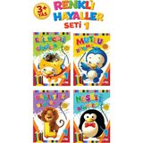 The Kitap Çocuk The Kitap Renkli Hayaller Serisi 1 Seti 4 Kitap 3+ Yaş Eğlenceli Çizgiler ve Mutlu Boyama