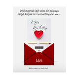 The Klōi Happy Birthday Dilek Mumu Kartı - Kalp mini mumlu doğum günü kartı (kibrit hediyeli)