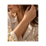 The Klōi NOVA 14K Altın Kaplama Zirkon Taşlı Kutup Yıldızı Lüks Bileklik - Kadın Çelik Şans Bilekliği Minimalist Premium Takı