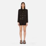 The Kooples Kadın Siyah Tüvit Ceket - BLA01-Siyah - 34
