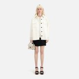 The Kooples Kadın Zımbalı Beyaz Yün Ceket - ECR01-Beyaz - 38