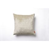 The Kun Dokuma Kadife Geometrik Desenli Kırlent Kılıfı-Krem - 45 x 45 cm