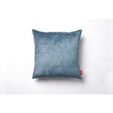 The Kun Dokuma Kadife Geometrik Desenli Kırlent Kılıfı-Mavi - 45 x 45 cm