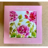 The Leonardo Collection Lesser & Pavey Jennifer Rose Özel Tasarımı Rose Garden Serisi Shabby Chic Çiçek/Pembe Gül Desenli Bardak/Kupa Altlığı