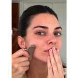 The Longevity Co Mat Paslanmaz Çelik Gua Sha - Matte Satin Stainless Steel Gua Sha - Lympahtic Dranaige - Gümüş