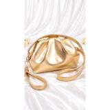 the loop design Kadın Gold Altın Renk Parlak Suni Deri Çapraz Askılı Clutch El Omuz ve Abiye Çanta