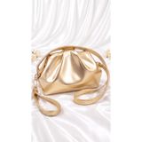 the loop design Kadın Gold Altın Sarı El ve Omuz Çapraz Askılı Clutch Abiye Bilek Çanta