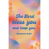 The Lord Bless You and Keep You Notebook – Christian Journal with Bible Verses on Every Page – 5.5x8.5 in, 100 Pages, Orange Gradient with Groovy Font Cover Design