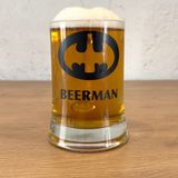 The Lucid Lab Beerman / Baskılı Paşabahçe Kulplu Bira Bardağı - 500 cc - Siyah
