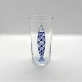 The Lucid Lab Blue Scaly Fish / Mavi Balık Baskılı Paşabahçe Rakı Kadehi - 1 Adet - Renkli