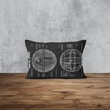 The Lucid Lab Death Star Chalkboard Çift Taraflı Yastık Kılıfı - 2 Adet - 50 x 70 - Siyah