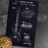 The Lucid Lab Fender Stratocaster Gitar Chalkboard Mutfak Havlusu 2 Adet - 30 x 50 cm - Renkli