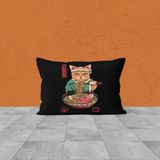 The Lucid Lab Noodle Cat - Kedili Çift Taraflı Yastık Kılıfı - 2 Adet - Renkli - 50 x 70