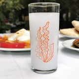 The Lucid Lab Orange Coral V2 / Turuncu Mercan Baskılı Paşabahçe Rakı Kadehi - 6 Adet