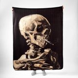 The Lucid Lab Skull Of A Skeleton With Burning Cigarette Polar Tv Battaniyesi - 140 x 170 cm - Renkli
