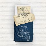 The Lucid Lab Vespa Navyblue & Leica M Fotoğraf Makinesi Vintage Çift Taraflı Nevresim Takımı - Renkli - 160 x 220 cm