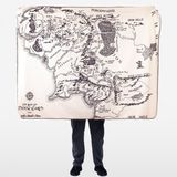 The Lucid Lab Yüzüklerin Efendisi Orta Dünya Haritası - Lord Of The Rings Polar Tv Battaniyesi - 140 x 170 cm - Bej - Krem