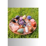 THE MAGIC OF HEALING (3967) Çakra Bileklik, 12 Adet Doğal Taş, 1 Adet Ametist (Pozitif Ortam Için Şifa) Doğal Taş Set çok renkli Tek Ebat