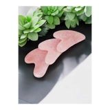 The Magic of Healing Gua Sha Kalp Şekli Yüz Masaj Taşı, Pembe Kuvars, Doğal Taş
