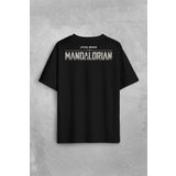 The Mandalorian Bebek Yoda Cep Tasarımı Star Wars Sırt Ön Baskılı Oversize Tişört Unisex T-Shirt