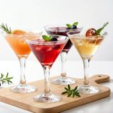 The Mask Elturko 4'lü Cam Kokteyl Bardağı Martini & Meşrubat Bardağı, Tatlı Servisi 175 ml - 4 Adet - Şeffaf