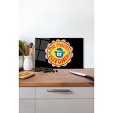 The Master Of Kitchen Cam Kesme Tahtası , Silikon Ayaklı, Isıya Kırılmaya Dayanıklı, Sunum Tablası - 23 x 35 cm