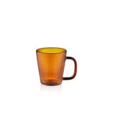 The Mia 130 ml Striped Borosilikat Cam Amber Kupa