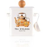 The Mia Ahşap Kapaklı Kaşıklı Metal Beyaz Çay Saklama Kabı 11.8x25.5 cm 1.8 Litre - Ahşap - Bej - Siyah - Seçenek 1