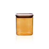 The Mia Akasya 900 ML Dikdörtgen Cam Amber Kavanoz