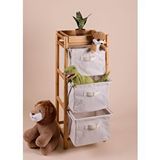 The Mia Bambu 3 Bez Çekmeceli Düzenleyici Dolap Raf 90x35x30 Cm Çok Renkli