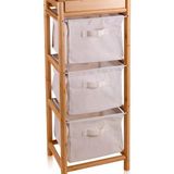 The Mia Bambu 3 Bez Çekmeceli Düzenleyici Dolap Raf 90X35x30 Cm