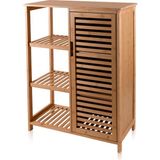 The Mia Bambu 4 Katlı Kapaklı Düzenleyici Dolap Raf 87X66X33 cm - Tek Ebat - Renkli