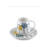 The Mia Beyaz Desenli Porselen Tek Kişilik Kahve Fincanı Cup0044