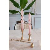 The Mia Burgu Şamdan Mumu 2li Set 25 cm - Blush - Renkli - 2 Adet