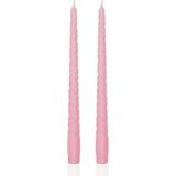 The Mia Burgu Şamdan Mumu 2li Set Blush 29 cm - Pudra - 2 Adet