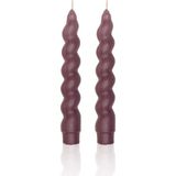 The Mia Burgu Şamdan Mumu 2li Set Vizon 17 cm - Renkli - 2 Adet